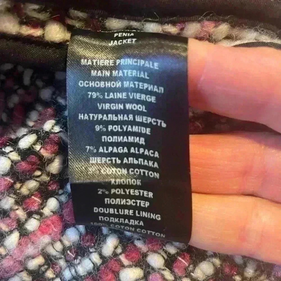 NEW Isabel Marant Penia Tweed Pink Black Blazer Jacket Size 34 French US 2 - Picture 8 of 16